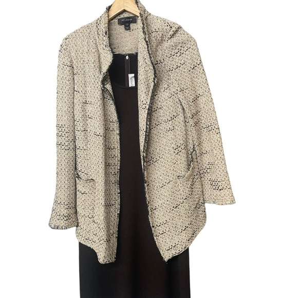 St. John brawn/ beige dress/ tweed jacket size 10 - Picture 10 of 15